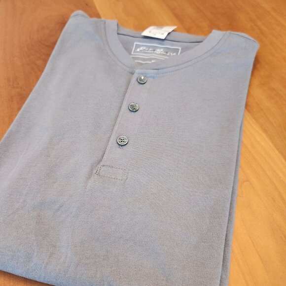Eddie Bauer Gray‎ Short Sleeve Henley – Men's Small New - Picture 1 of 7